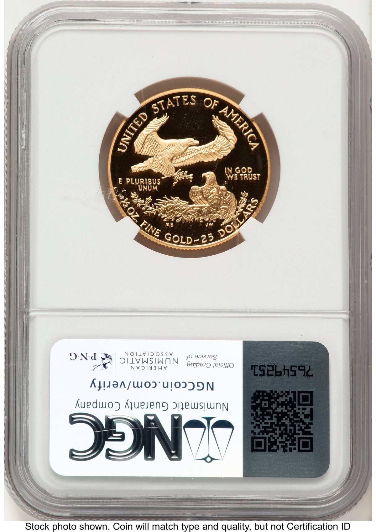 1995-W Proof Gold Eagle 1/2 oz Don Everhart NGC PF70