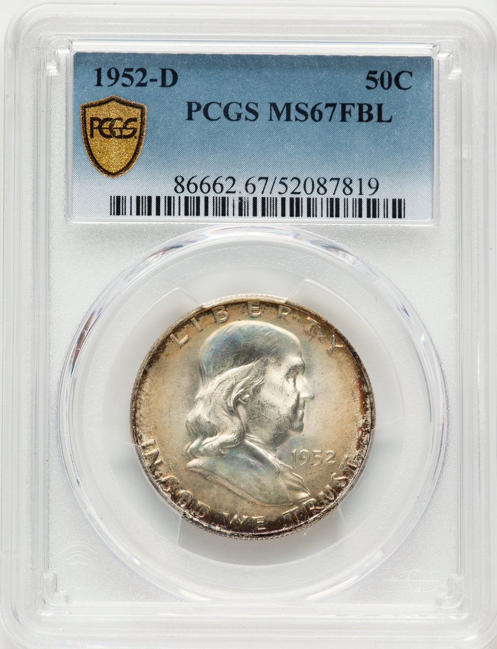 1952-D 50C FL Franklin Half Dollar PCGS MS67
