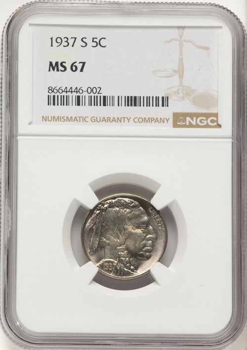 1937-S 5C Buffalo Nickel NGC MS67