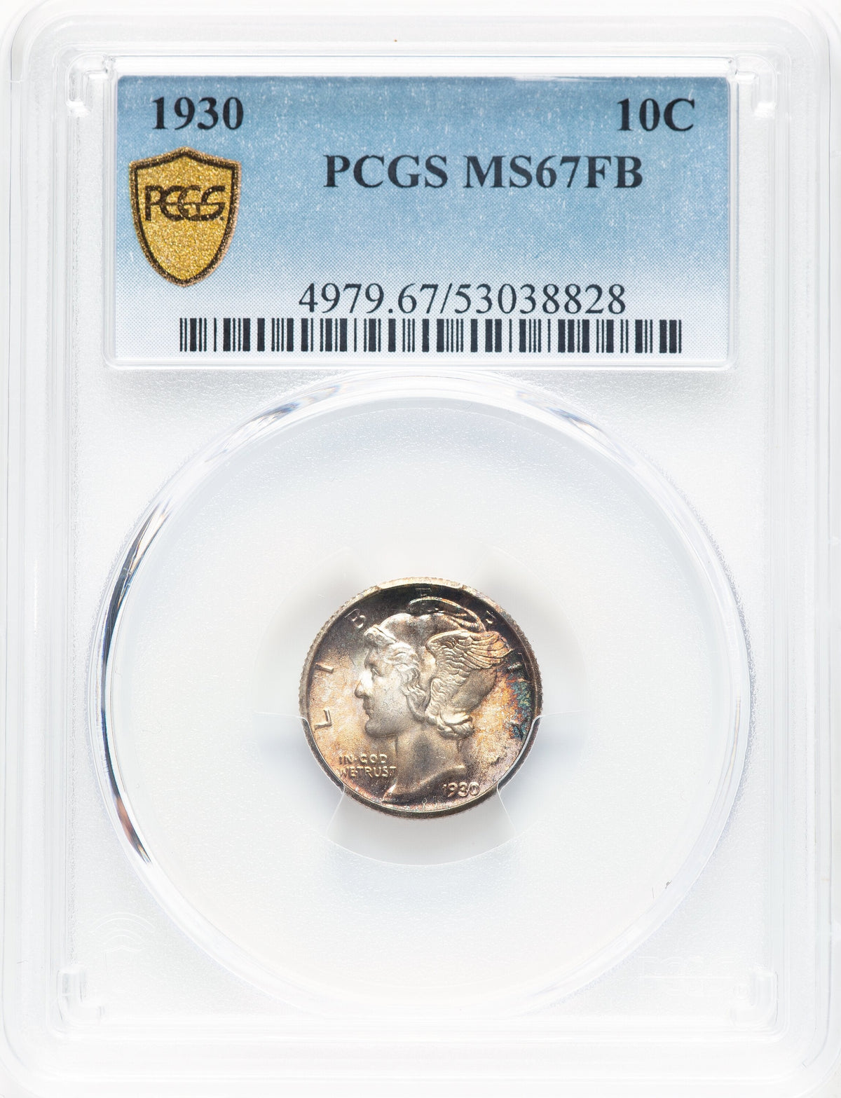 1930 10C FB Mercury Dime PCGS MS67