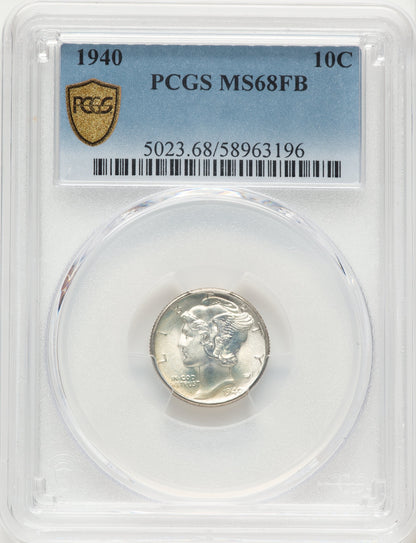 1940 10C FB Mercury Dime PCGS MS68