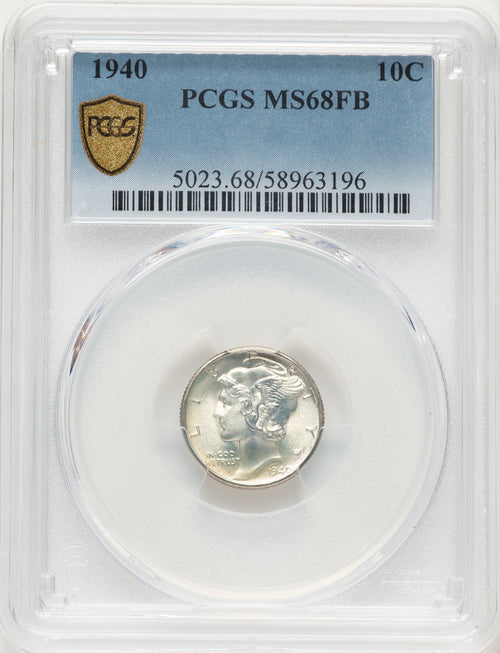 1940 10C FB Mercury Dime PCGS MS68