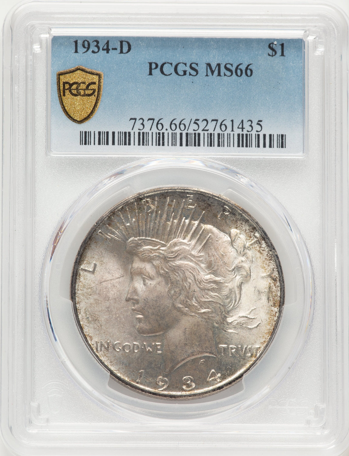1934-D Peace Dollar PCGS MS66