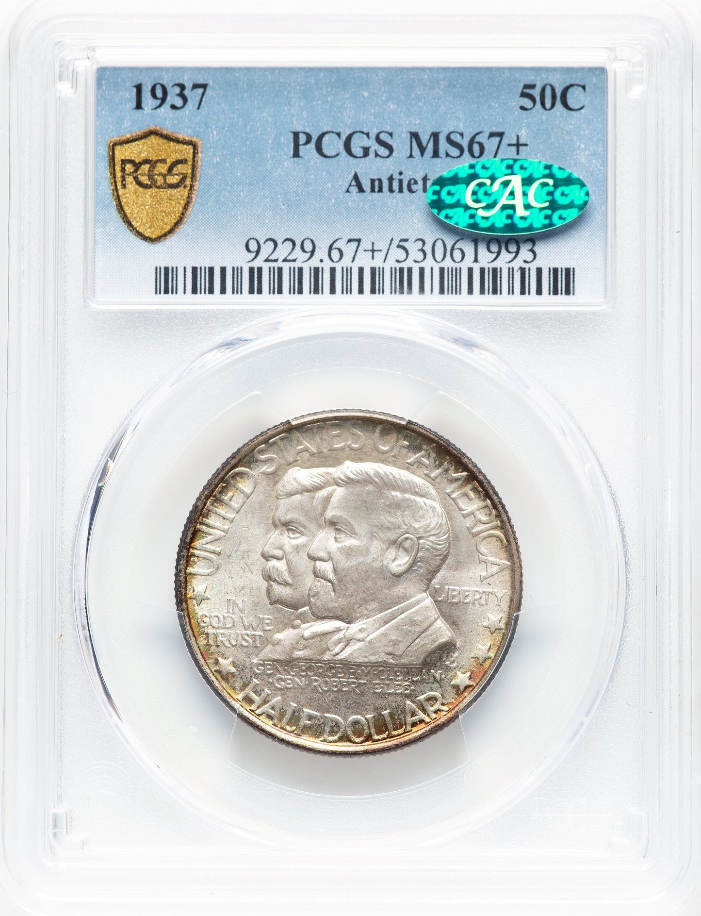 1937 50C Antietam CAC Commemorative Silver PCGS MS67+