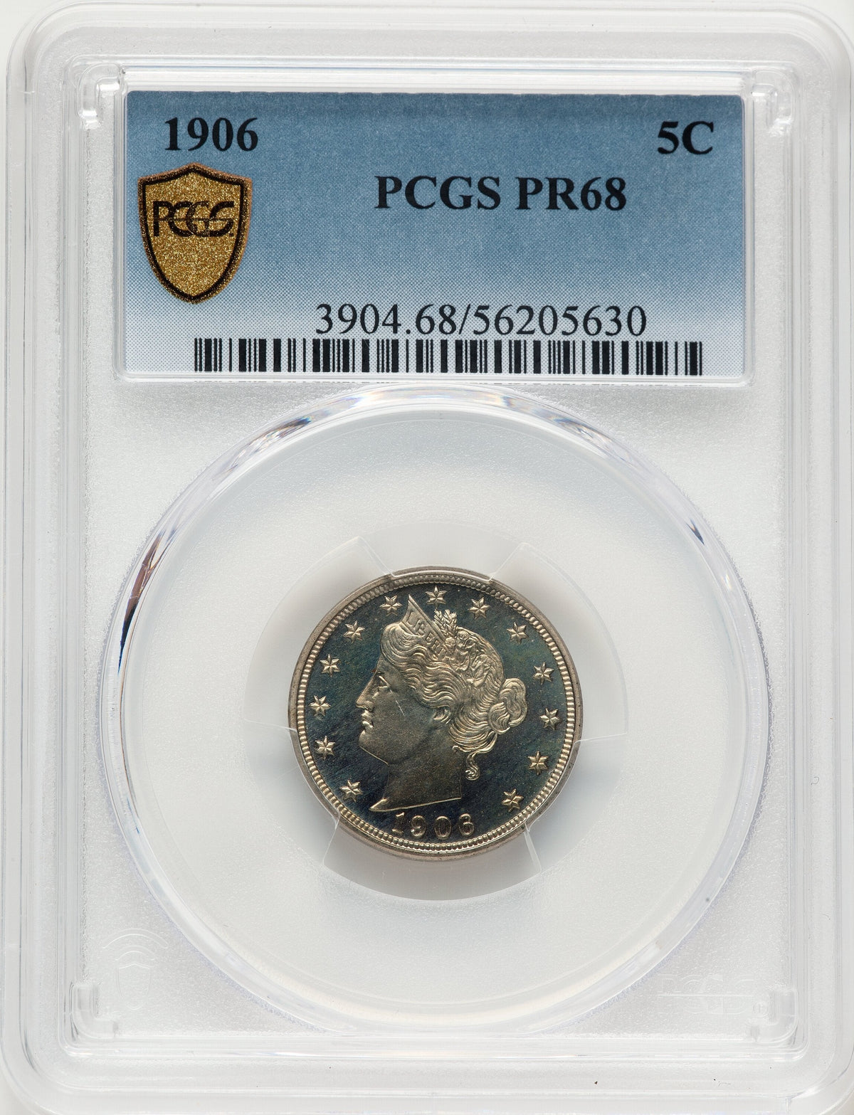 1906 5C Proof Liberty Nickel PCGS PR68
