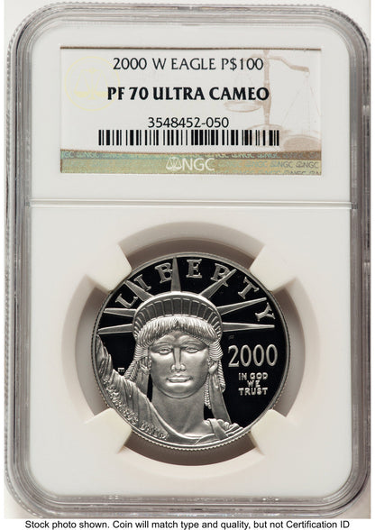 2000-W Proof Platinum Eagle 1 oz Brown Label NGC PF70