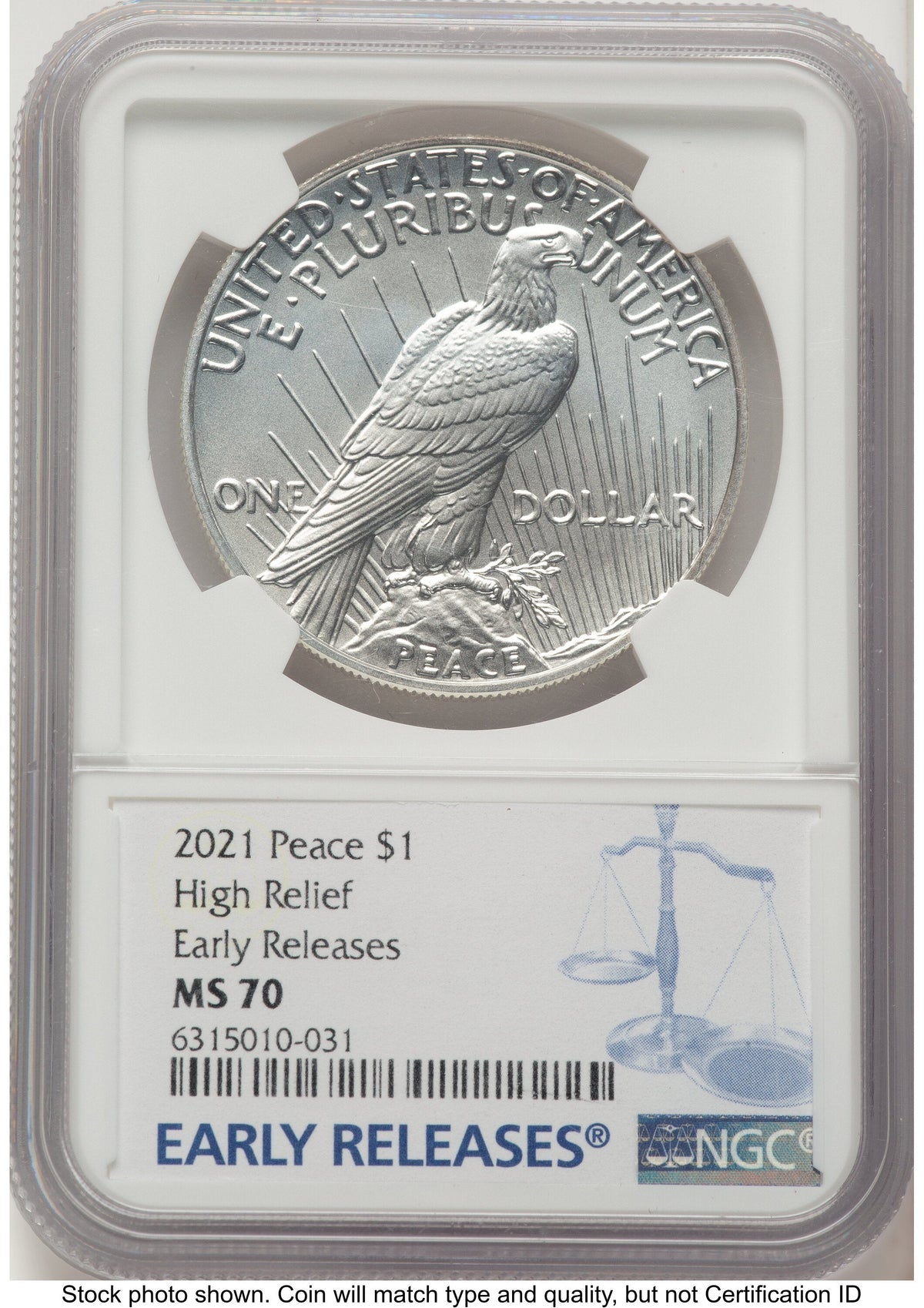 2021 6 Coin Morgan & Peace Dollar Set ER Mike Castle/Miles Standish NGC MS70