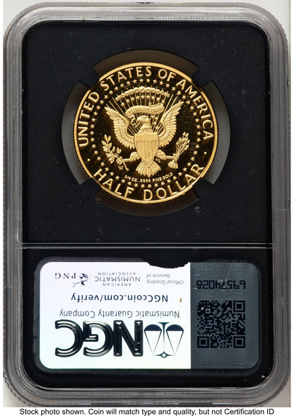 2014-W 50C Gold JFK 50th Anniversary /David J Ryder Mint Director's Series Proof Kennedy Half Dollar NGC PR70 Ed Moy