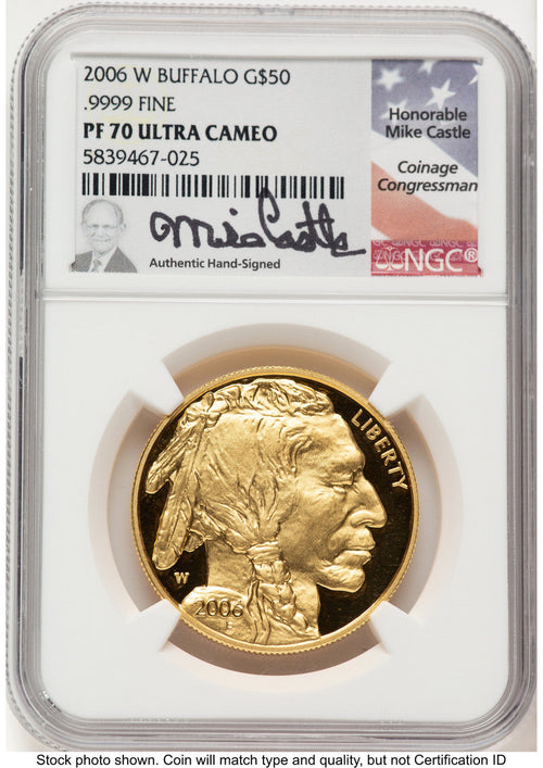 2006-W Proof Gold Buffalo 1 oz Mike Castle NGC PF70