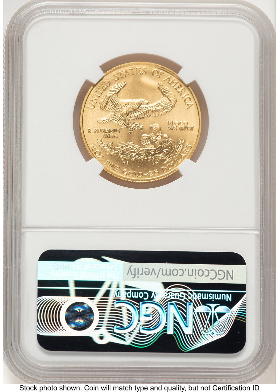 2007-W Burnished Gold Eagle 1/2 oz Brown Label NGC MS70