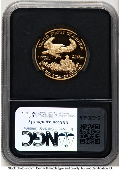 2021-W Type 1 Proof Gold Eagle 1/2 oz David J Ryder TBE Label NGC PF70