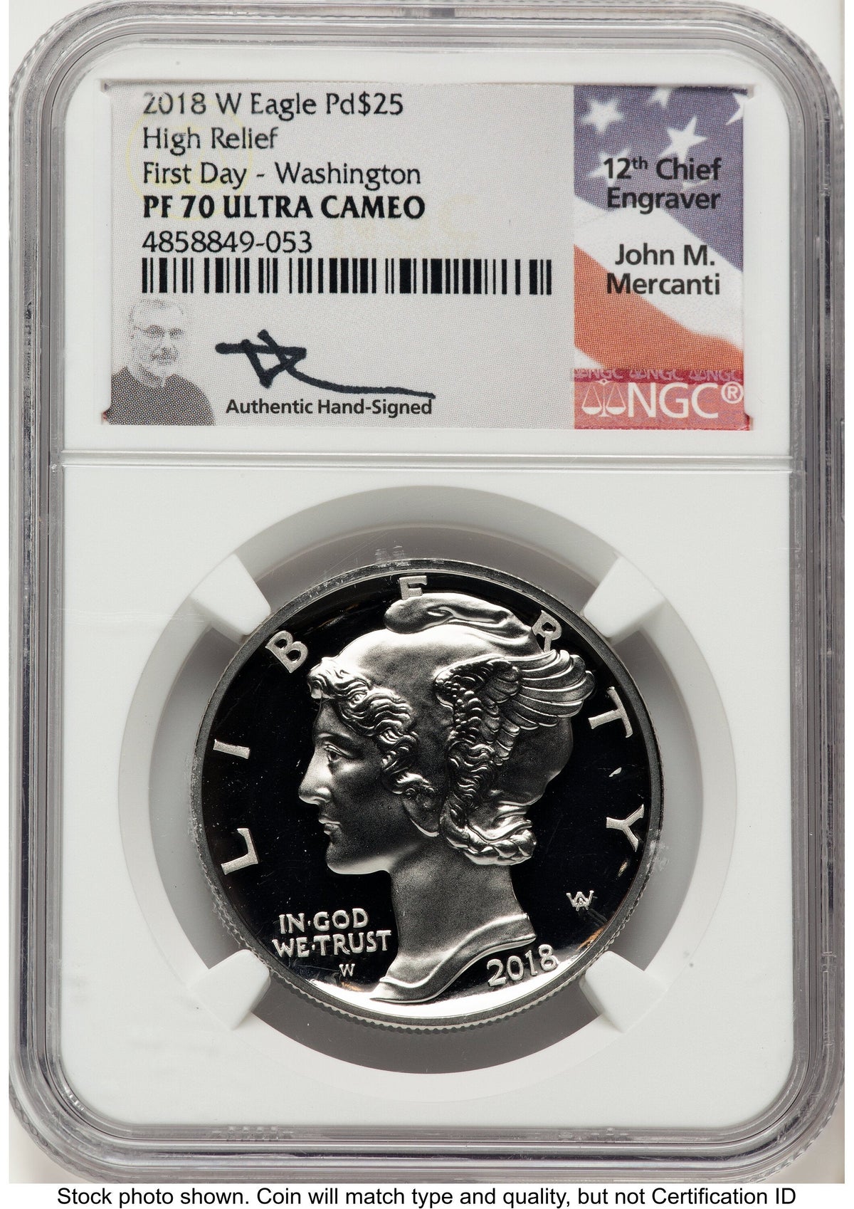 2018-W Palladium Eagle 1 oz FDI John Washington NGC PF70 Mercanti