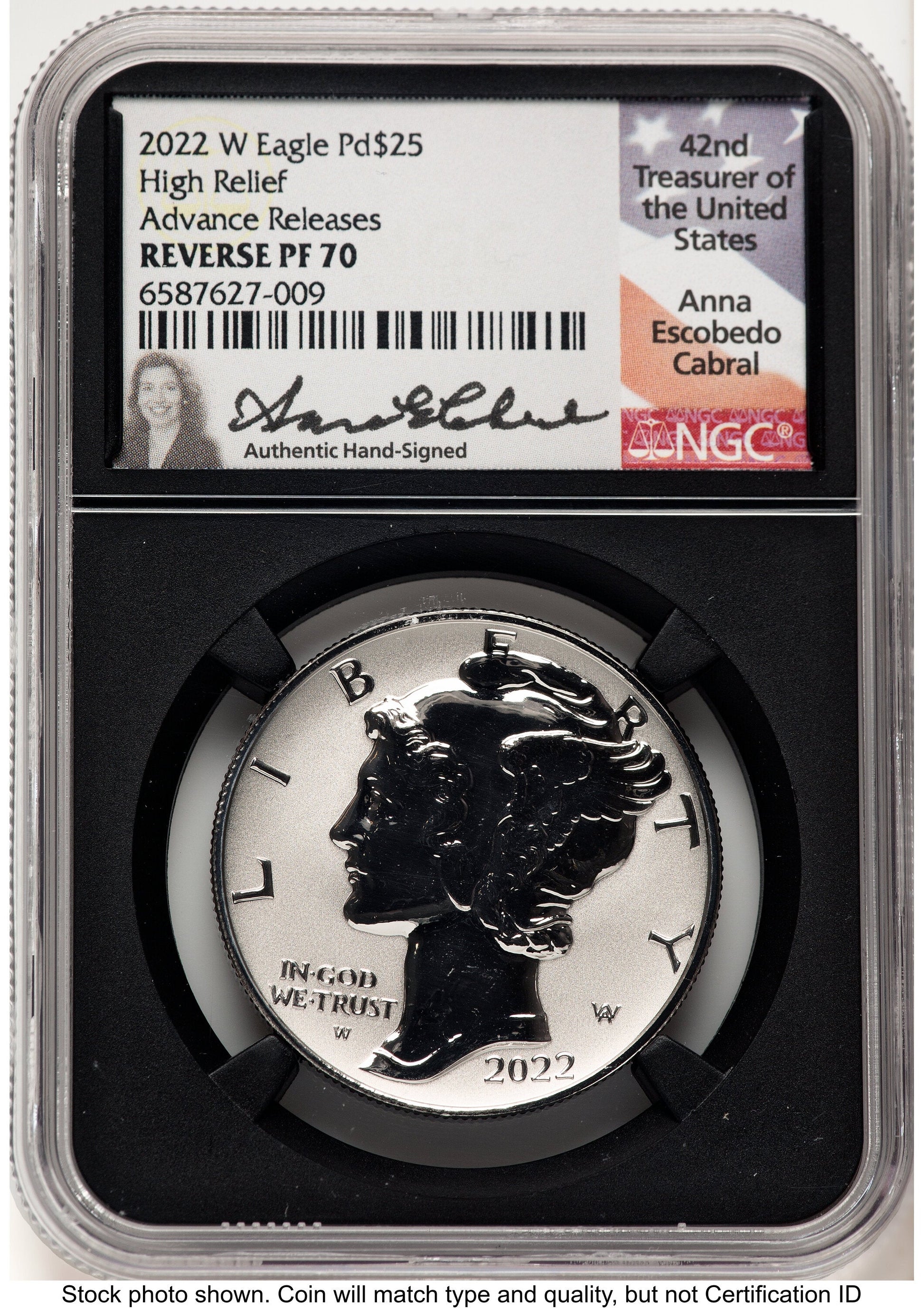 2022-W Palladium Eagle 1 oz REV AR Anna Cabral NGC PF70