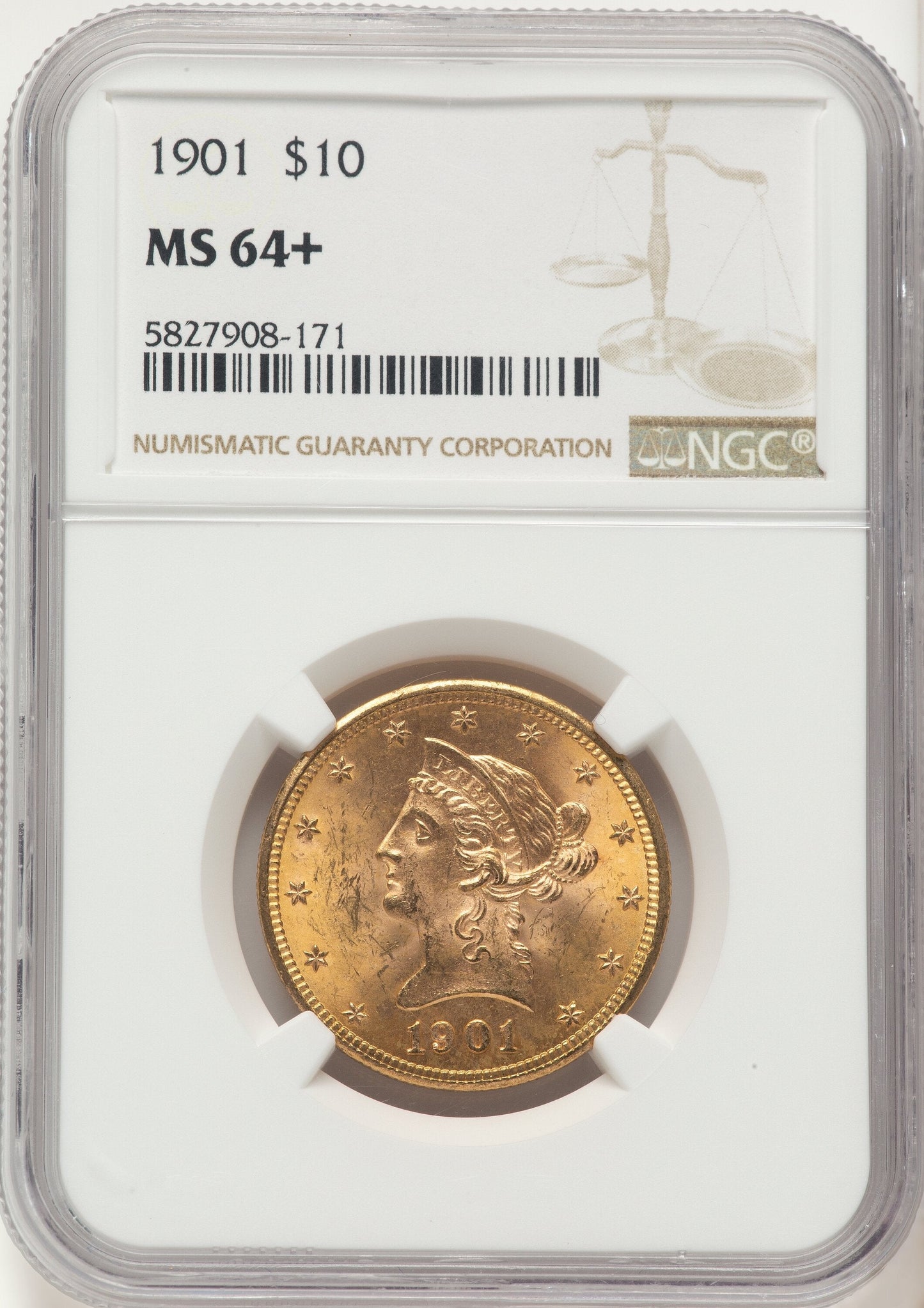 1901 $10 Liberty Eagle NGC MS64+