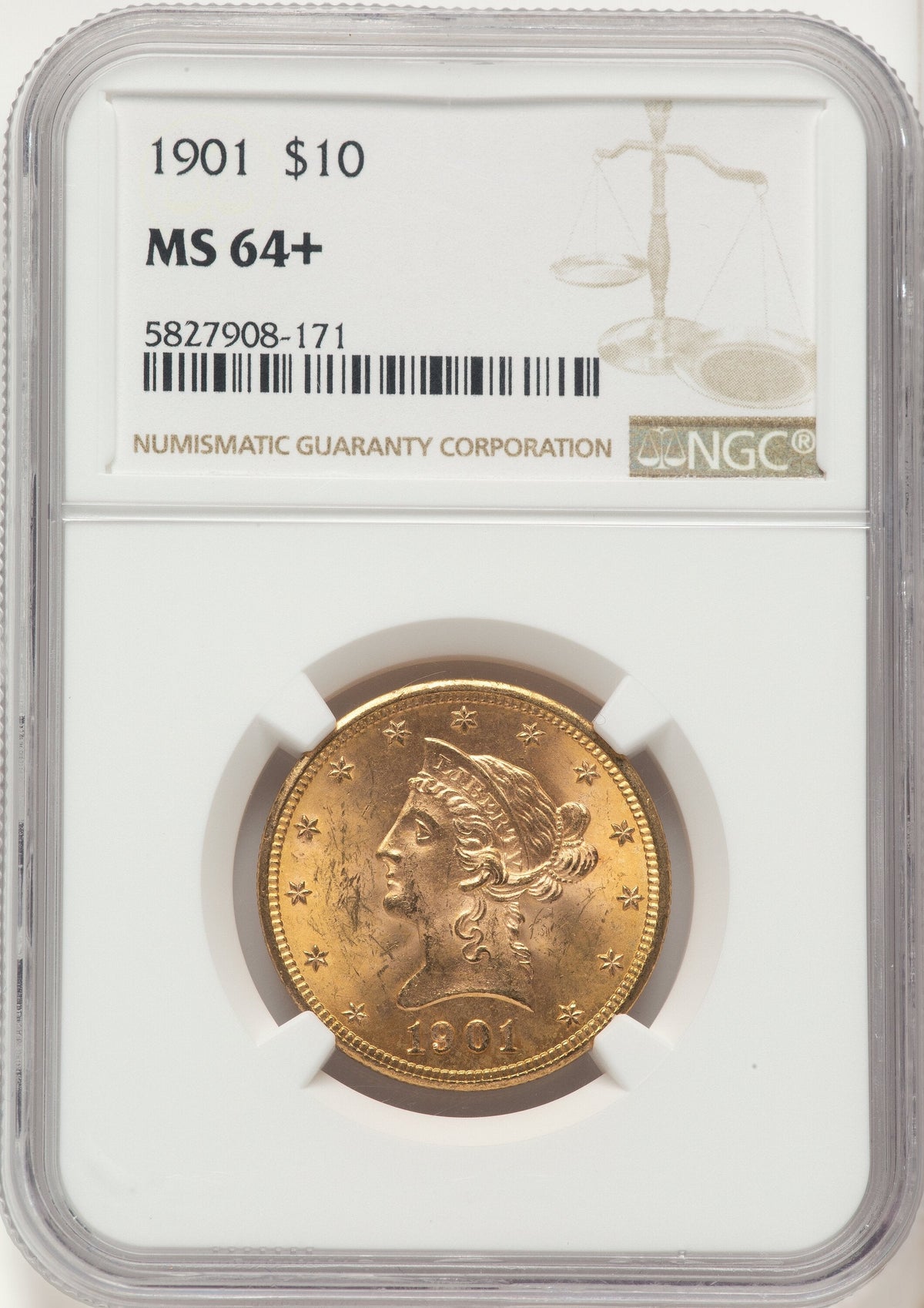 1901 $10 Liberty Eagle NGC MS64+