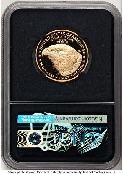 2023-W Proof Gold Eagle 1/2 oz Miles Standish NGC PF70