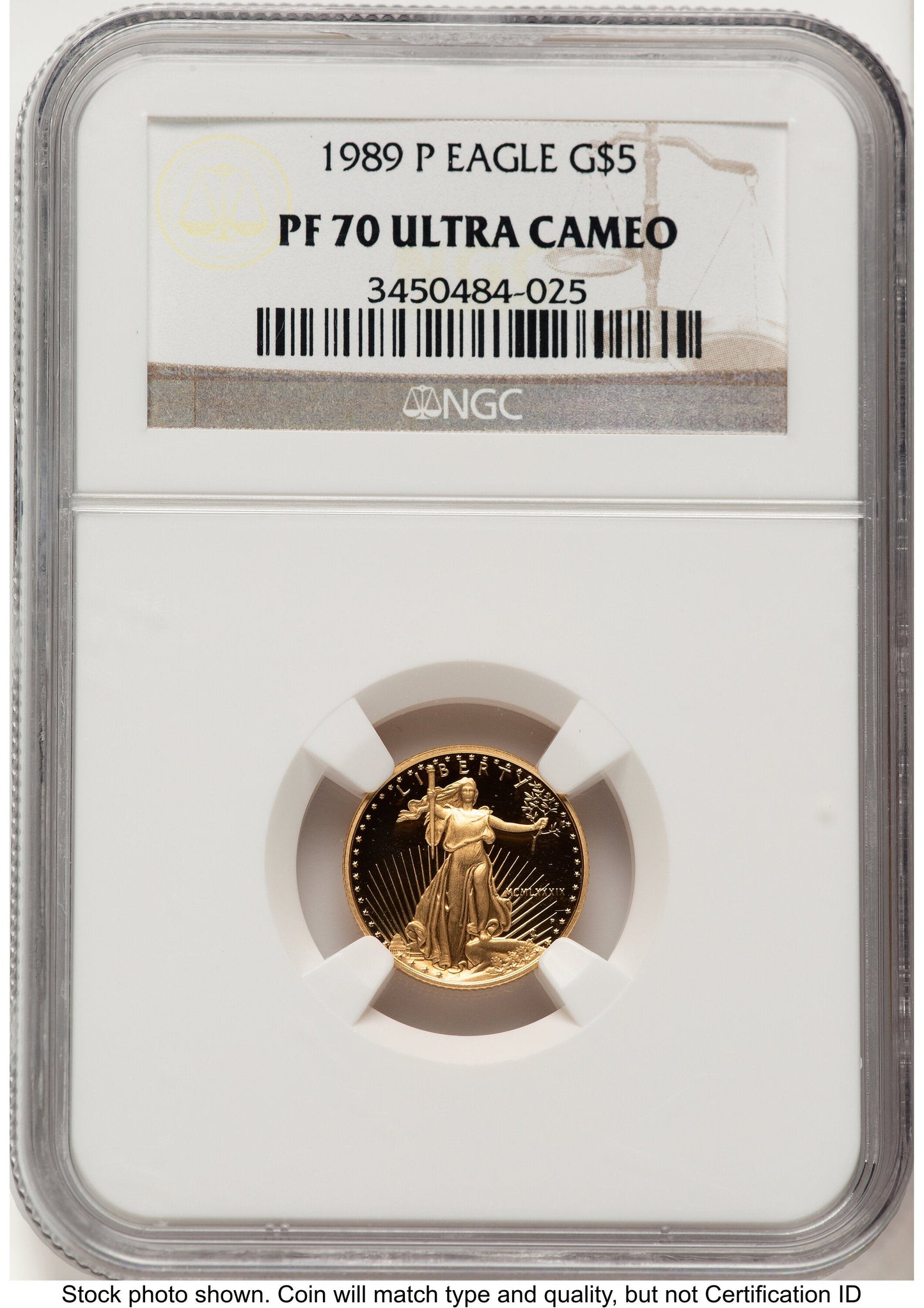 1989-P Proof Gold Eagle 1/10 oz Brown Label NGC PF70