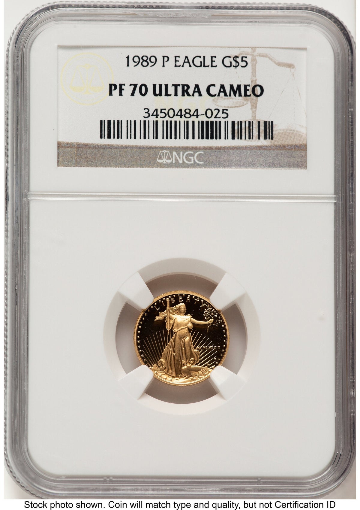 1989-P Proof Gold Eagle 1/10 oz Brown Label NGC PF70