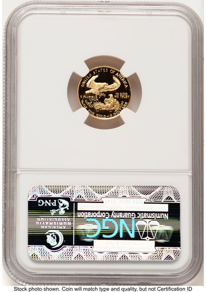 1989-P Proof Gold Eagle 1/10 oz Brown Label NGC PF70