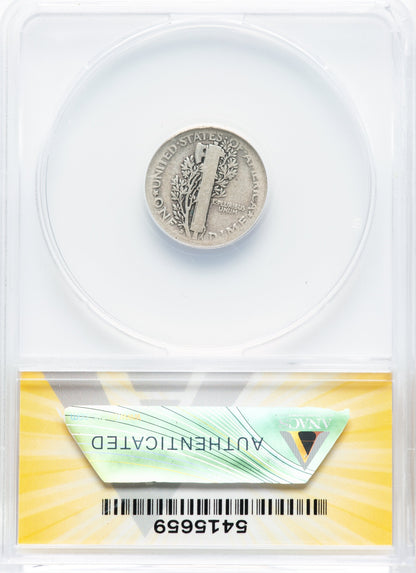 1916-D 10C Mercury Dime ANACS AG03
