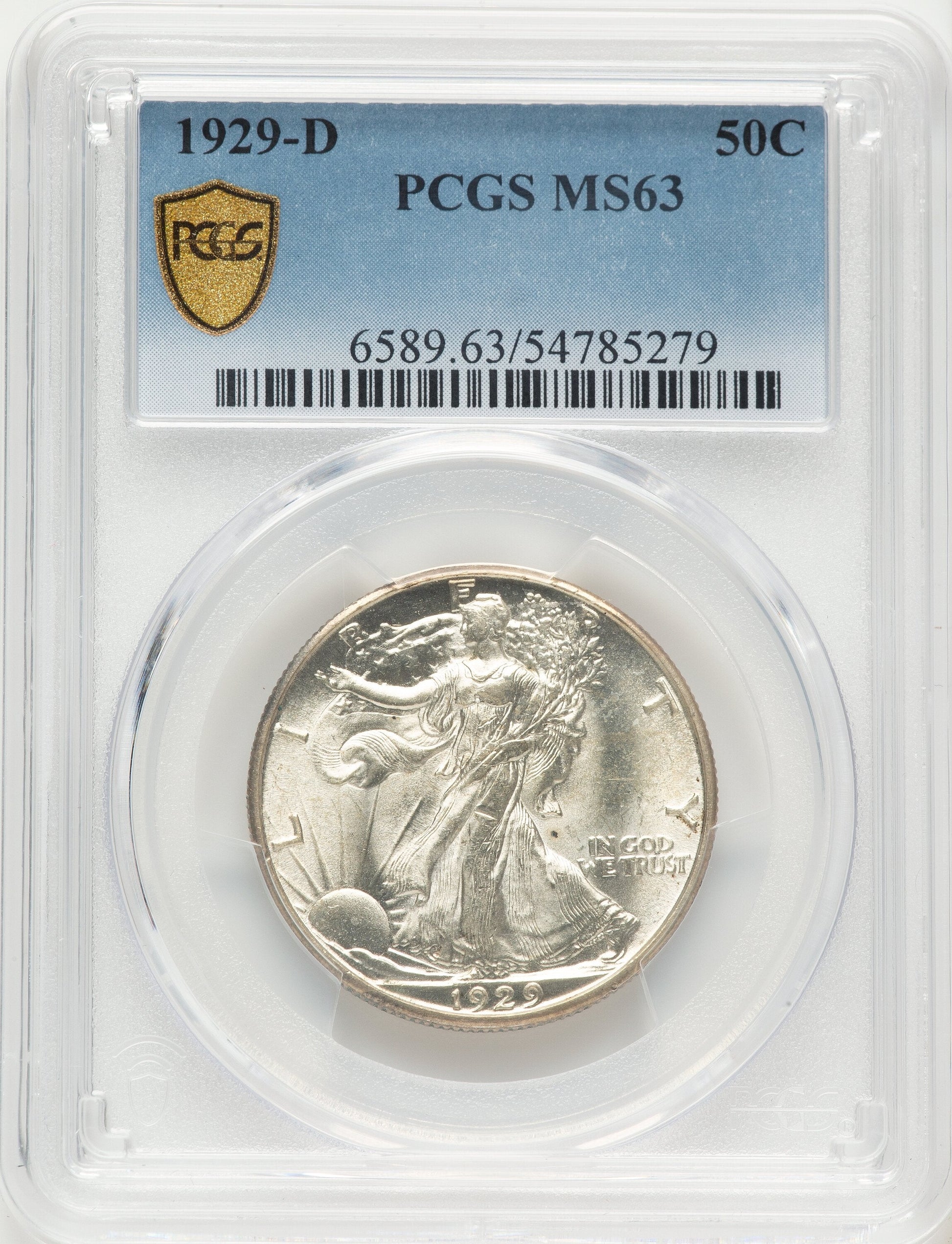 1929-D 50C Walking Liberty Half Dollar PCGS MS63