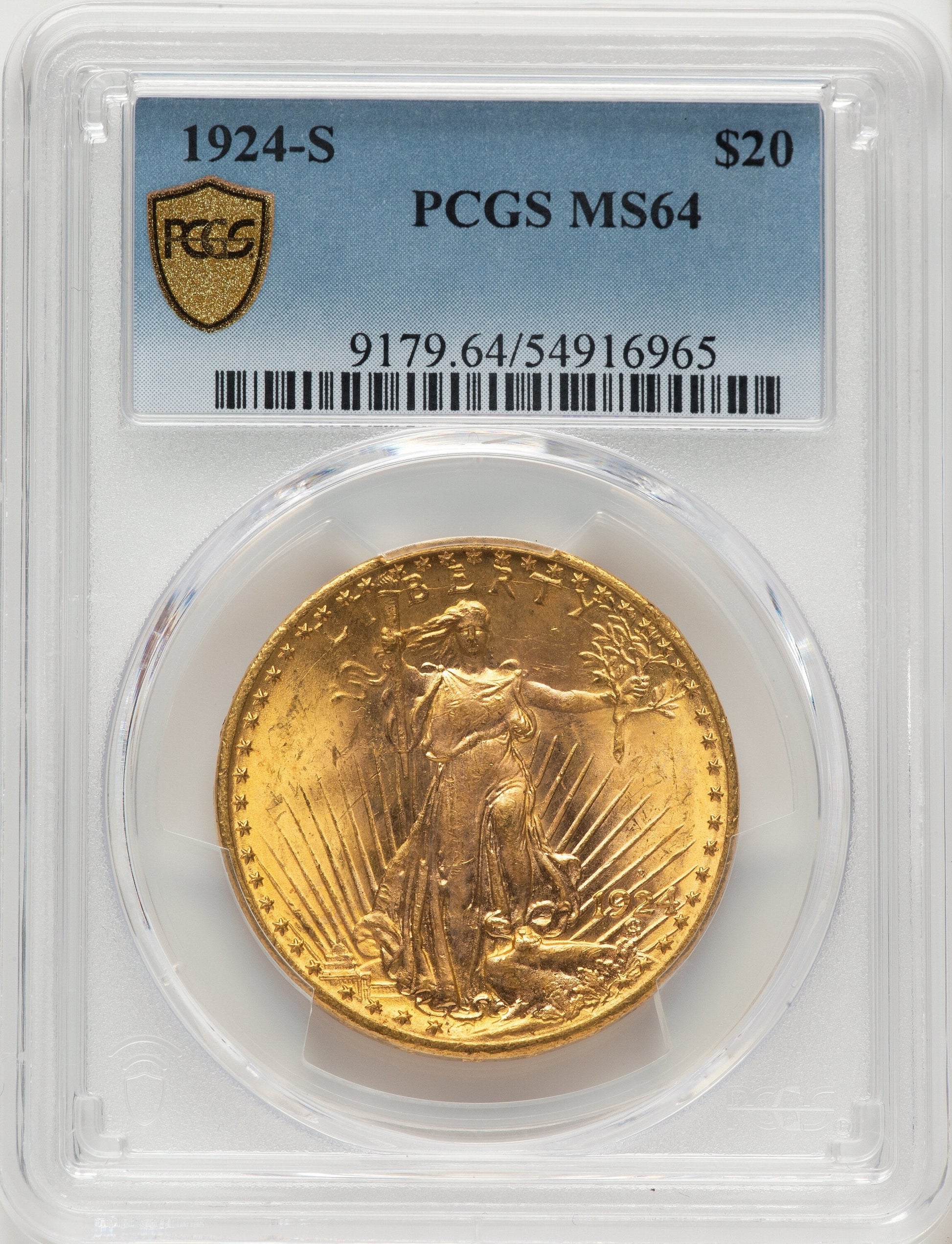 1924-S $20 Saint-Gaudens Double Eagle PCGS MS64