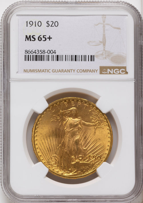 1910 $20 Saint-Gaudens Double Eagle NGC MS65+