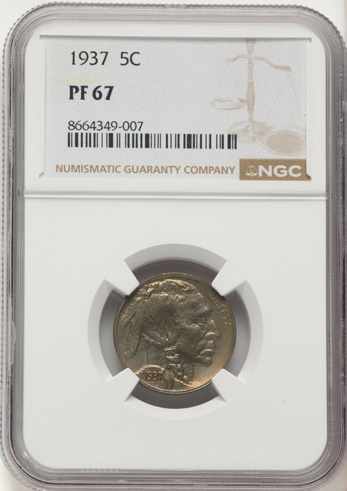 1937 5C Proof Buffalo Nickel NGC PR67