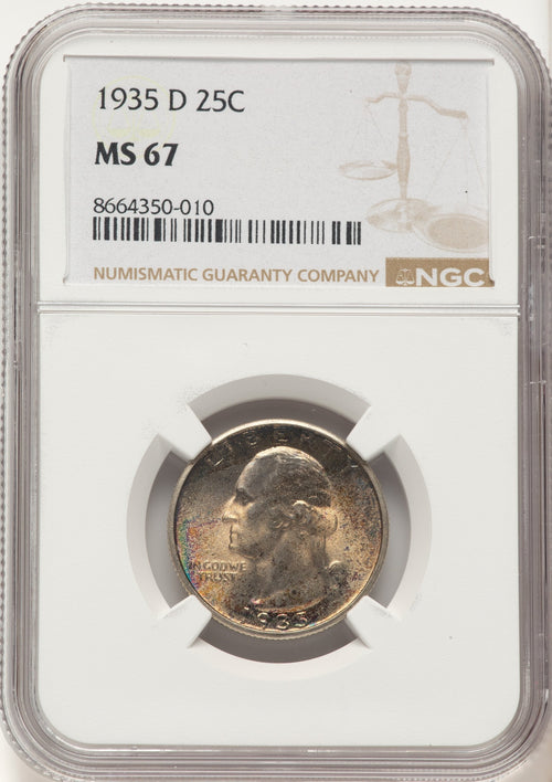 1935-D 25C Washington Quarter NGC MS67