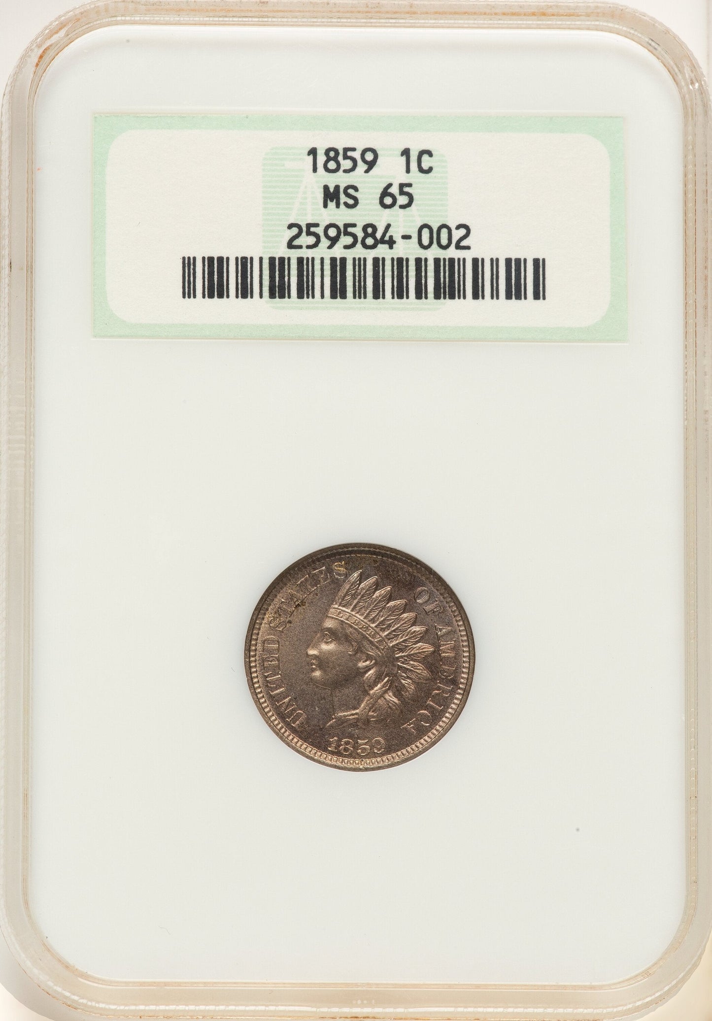 1859 1C Indian Cent NGC MS65