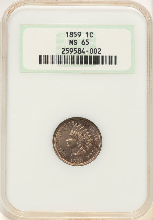 1859 1C Indian Cent NGC MS65