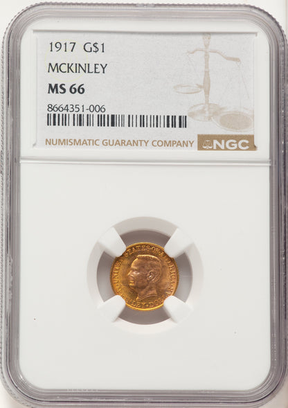 1917 G$1 McKinley Commemorative Gold NGC MS66