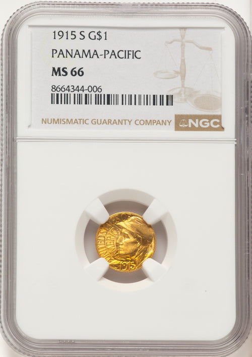 1915-S G$1 PAN-PAC Gold Dollar Commemorative Gold NGC MS66