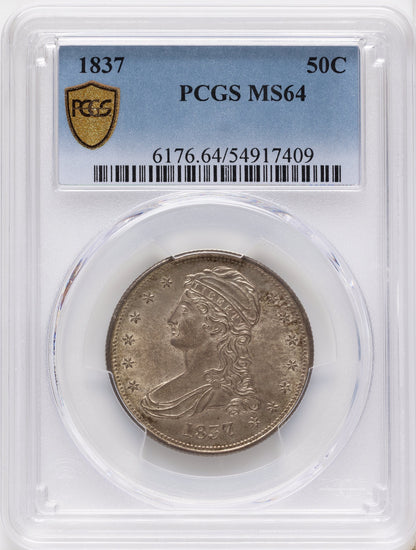 1837 50C Reeded Edge Reeded Edge Half Dollar PCGS MS64