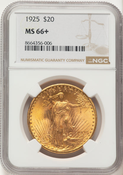 1925 $20 Saint-Gaudens Double Eagle NGC MS66+