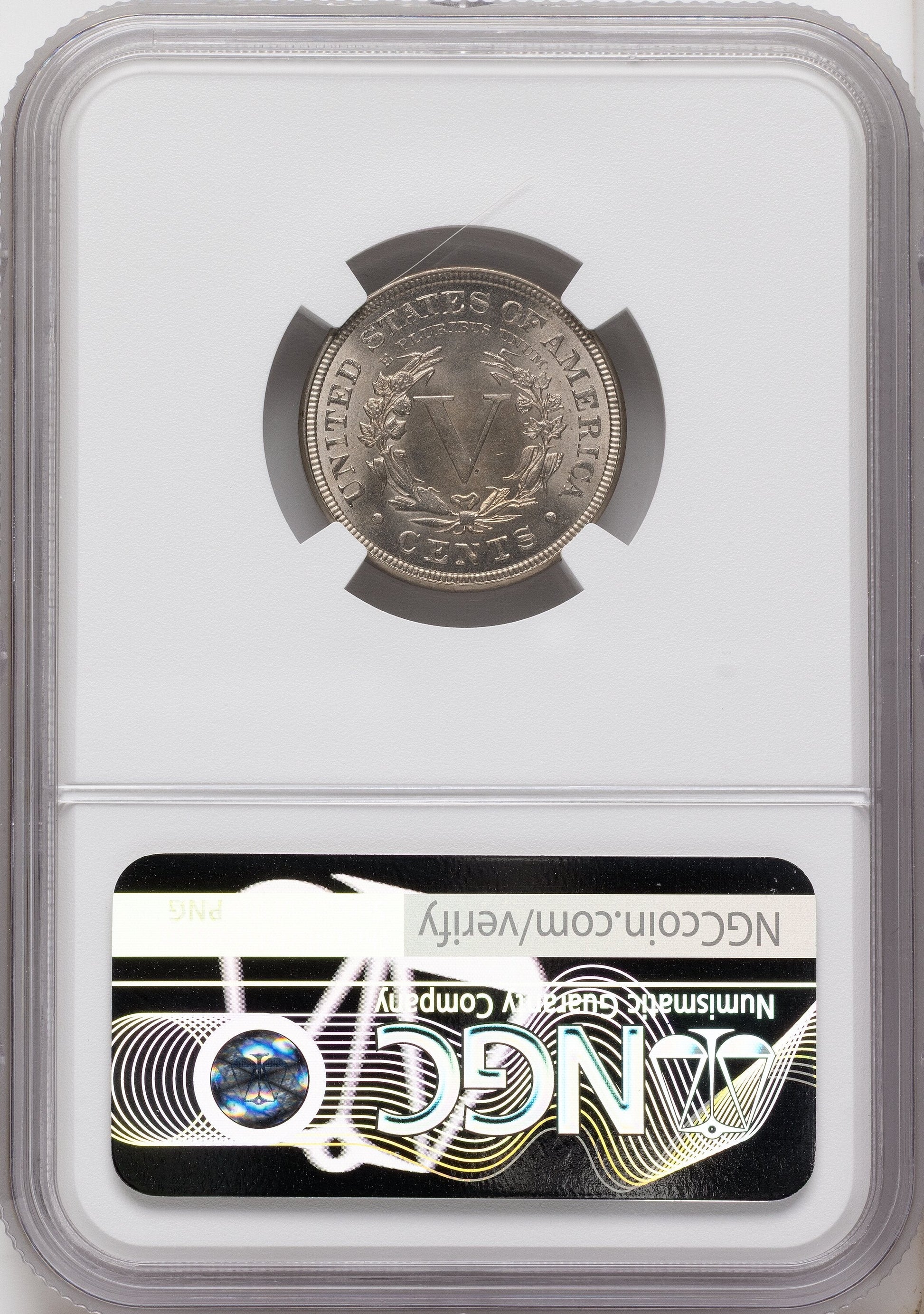 1883 5C WITH CENTS Liberty Nickel NGC MS66