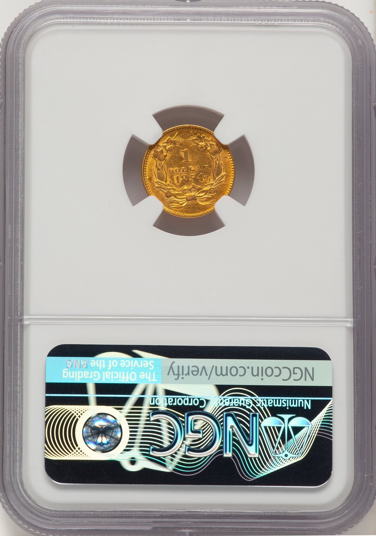 1854 G$1 Type Two Gold Dollar NGC MS61