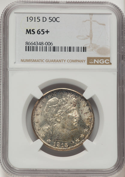 1915-D 50C Barber Half Dollar NGC MS65+