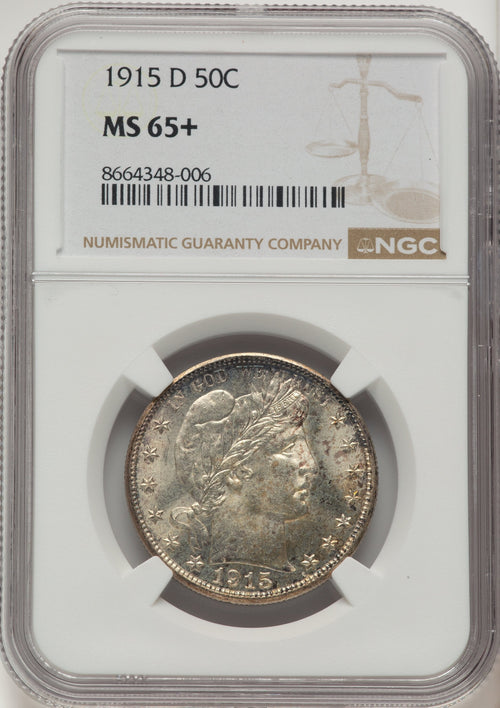 1915-D 50C Barber Half Dollar NGC MS65+