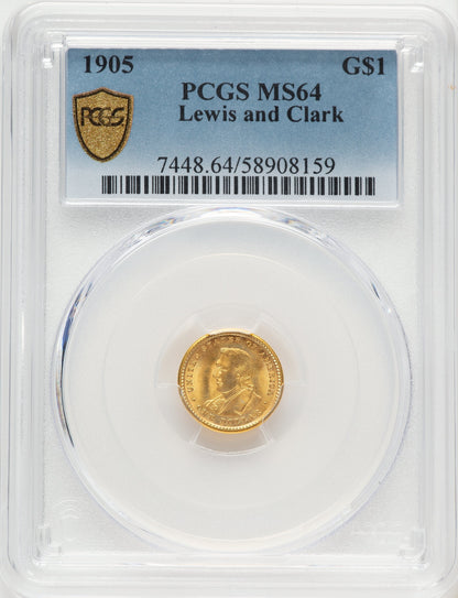 1905 G$1 Lewis and Clark Commemorative Gold PCGS MS64