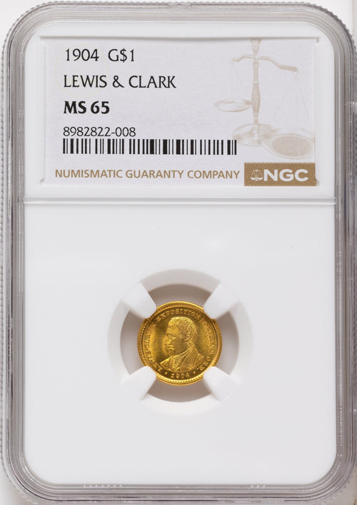 1904 G$1 Lewis and Clark Commemorative Gold NGC MS65