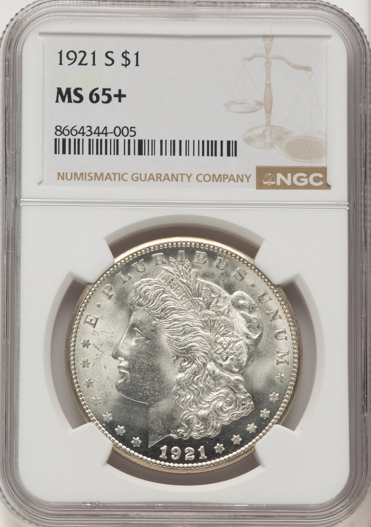 1921-S Morgan Dollar NGC MS65+