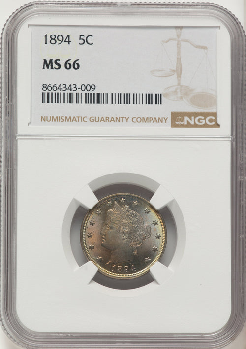 1894 5C Liberty Nickel NGC MS66