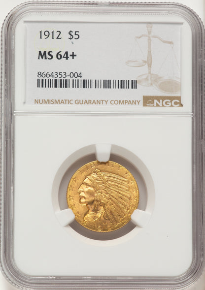 1912 $5 Indian Half Eagle NGC MS64+