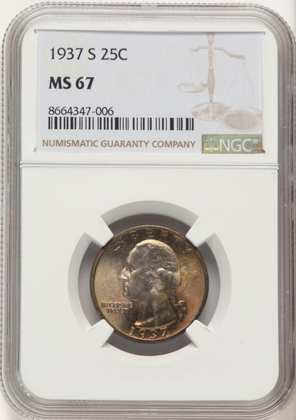 1937-S 25C Washington Quarter NGC MS67