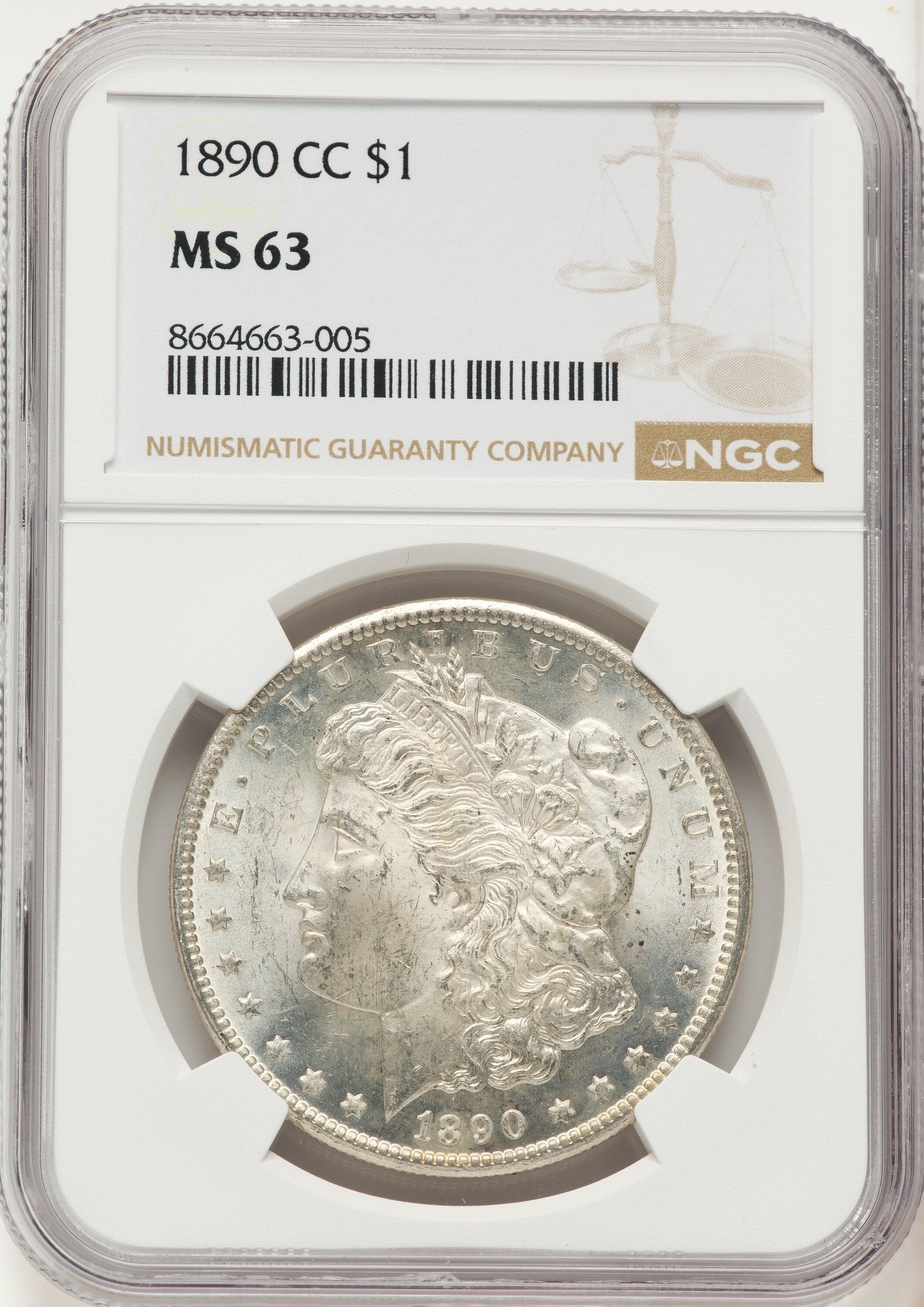 1890-CC Morgan Dollar NGC MS63