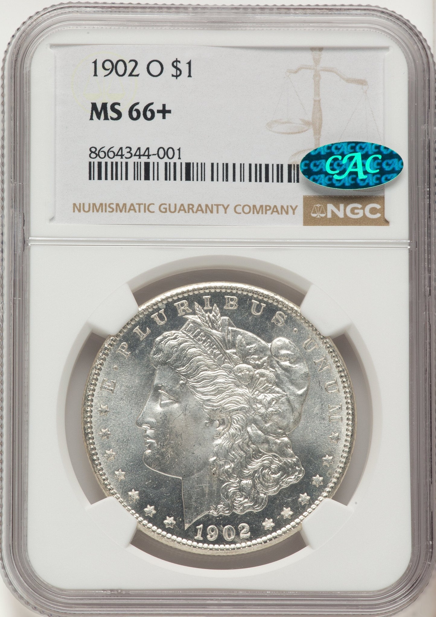 1902-O CAC Morgan Dollar NGC MS66+