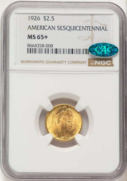 1926 $2.50 SESQUI CAC Commemorative Gold NGC MS65+