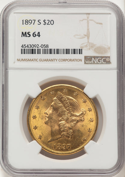 1897-S $20 Liberty Double Eagle NGC MS64