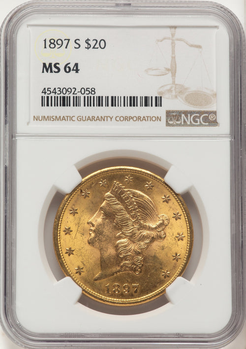 1897-S $20 Liberty Double Eagle NGC MS64